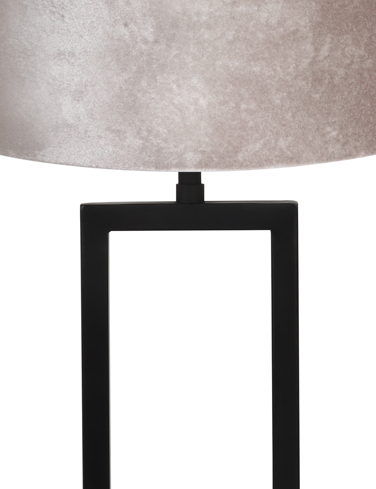 Lampe de table moderne abat-jour argenté Light & Living Shiva noir – Image 2