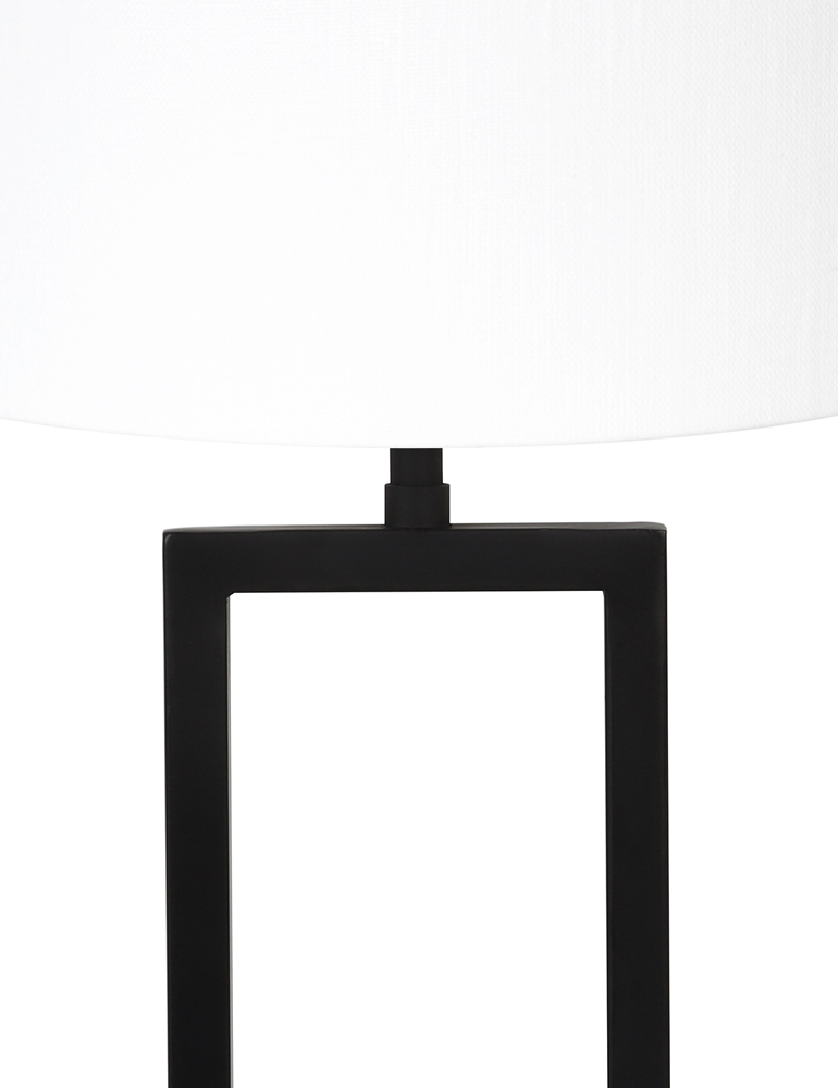 Lampe de table moderne abat-jour blanc Light & Living Shiva noir – Image 2