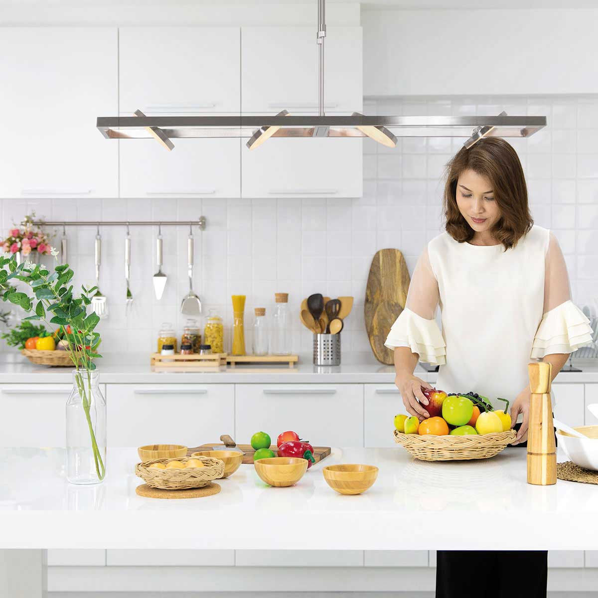 Lampe de table moderne avec 4 lumières Steinhauer Soleil acier – Image 3