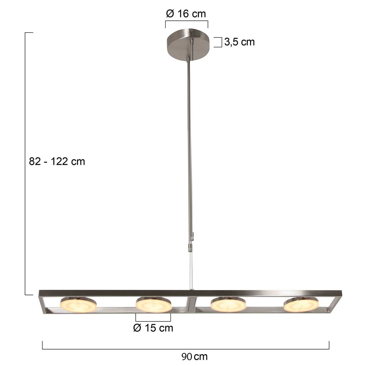 Lampe de table moderne avec 4 lumières Steinhauer Soleil acier – Image 7