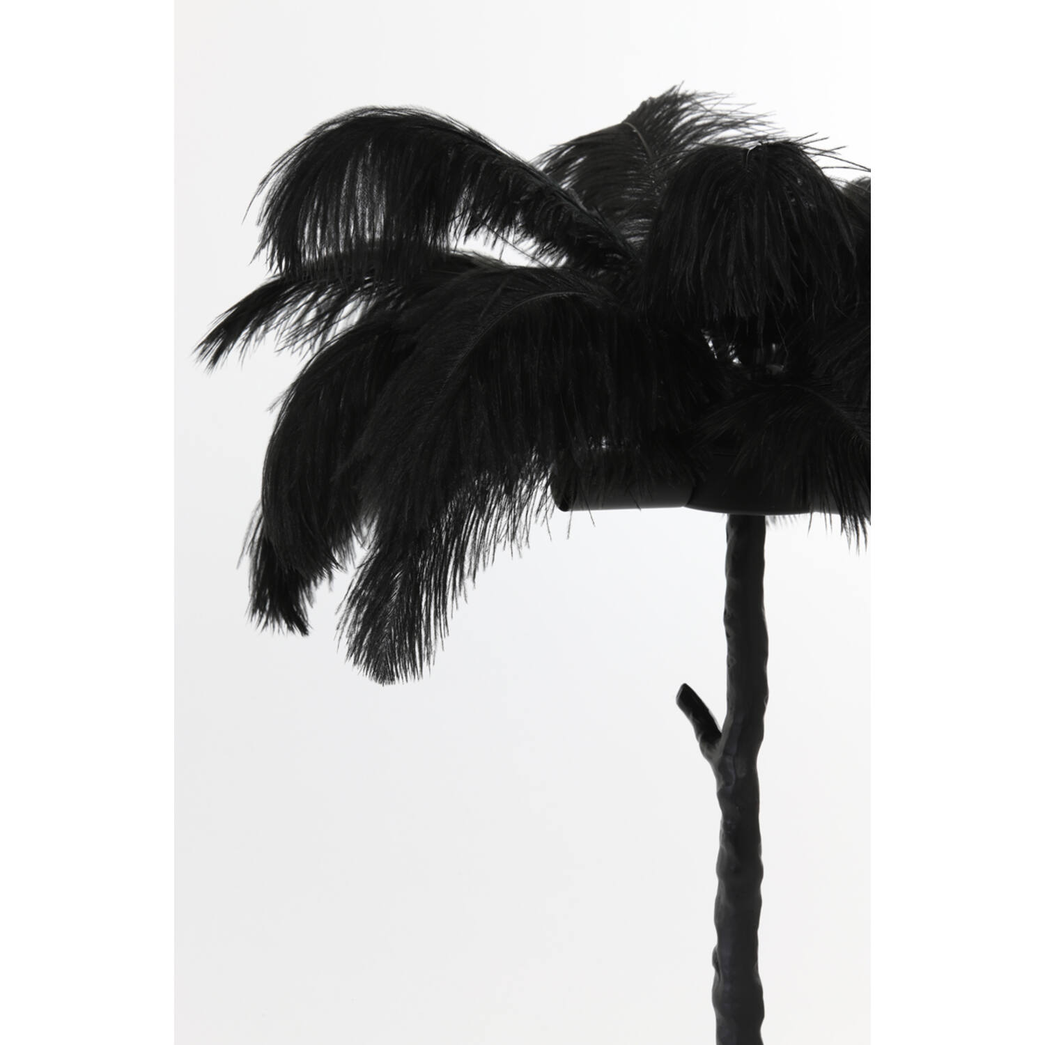 Lampe de table moderne noire avec des plumes d'autruche Light & Living Feather – Image 3