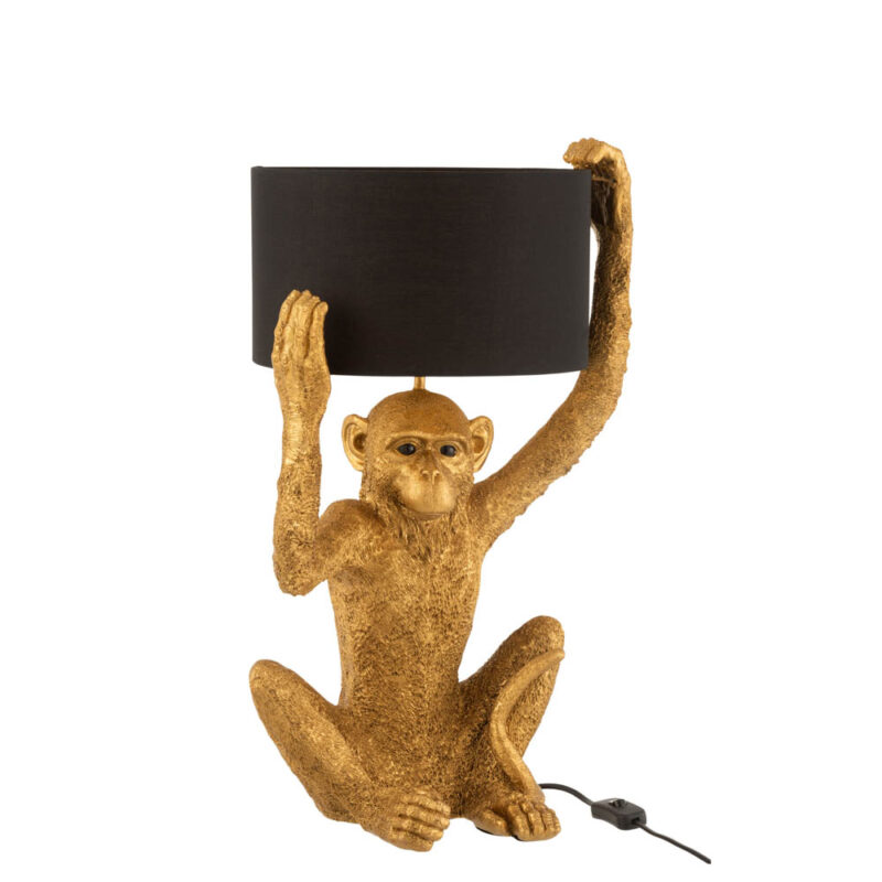 lampe-de-table-moderne-noire-et-doree-singe-jolipa-monkey-poly-16047-2