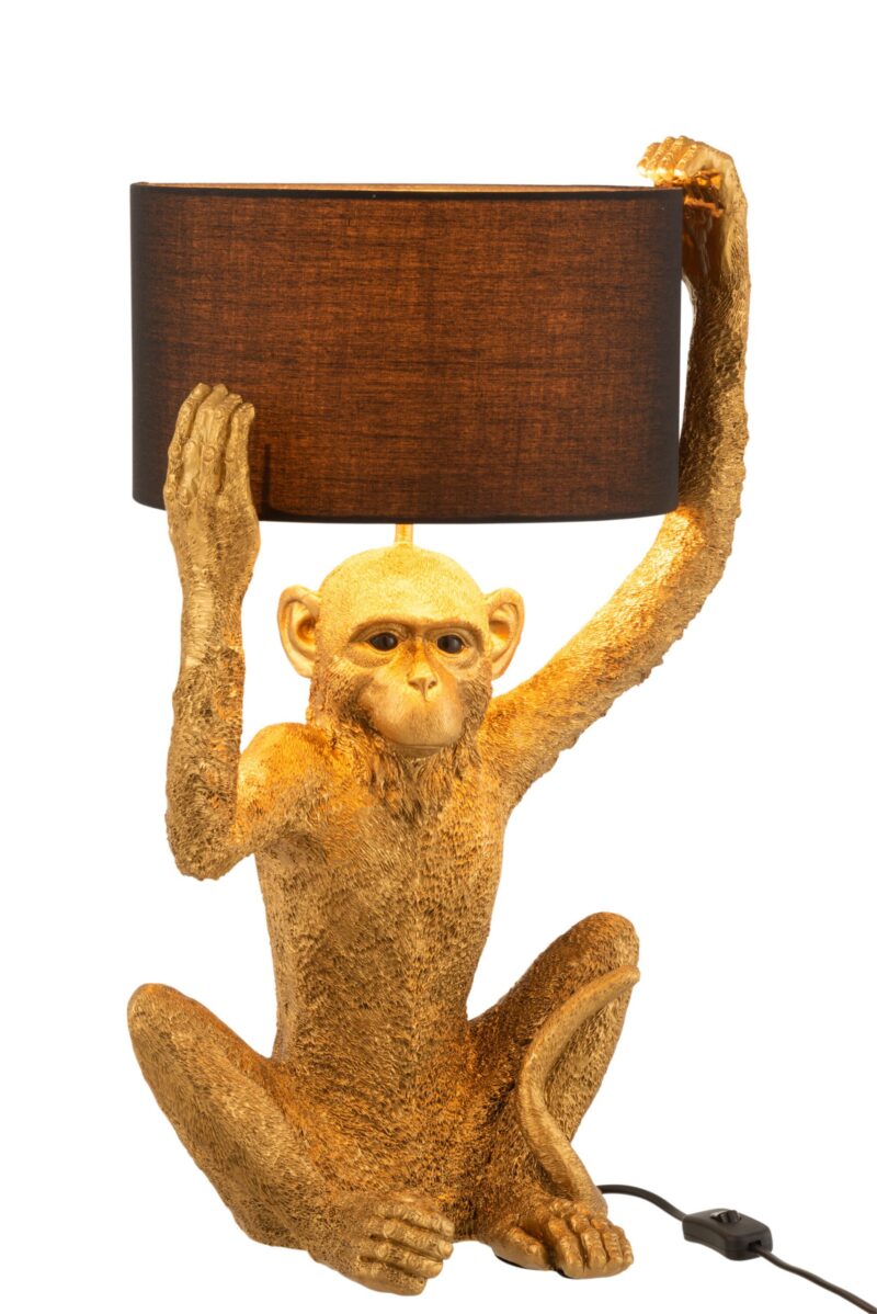 lampe-de-table-moderne-noire-et-doree-singe-jolipa-monkey-poly-16047-3
