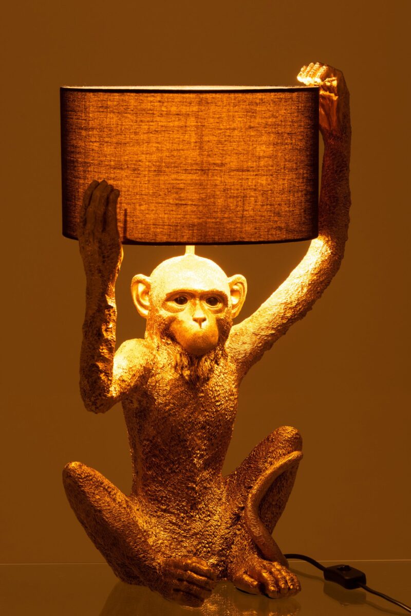 lampe-de-table-moderne-noire-et-doree-singe-jolipa-monkey-poly-16047-4