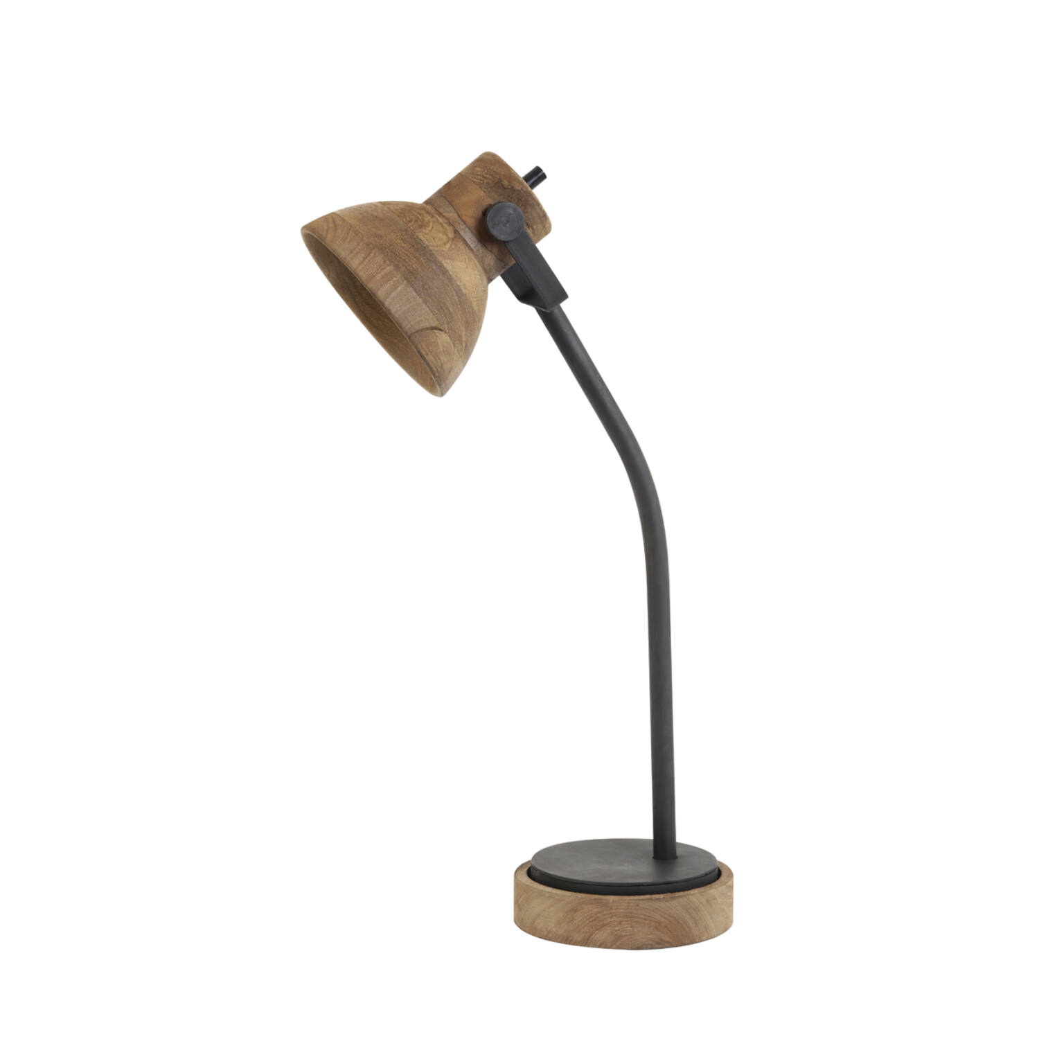 Lampe de table naturelle en bois avec noir Light & Living Imbert – Image 2
