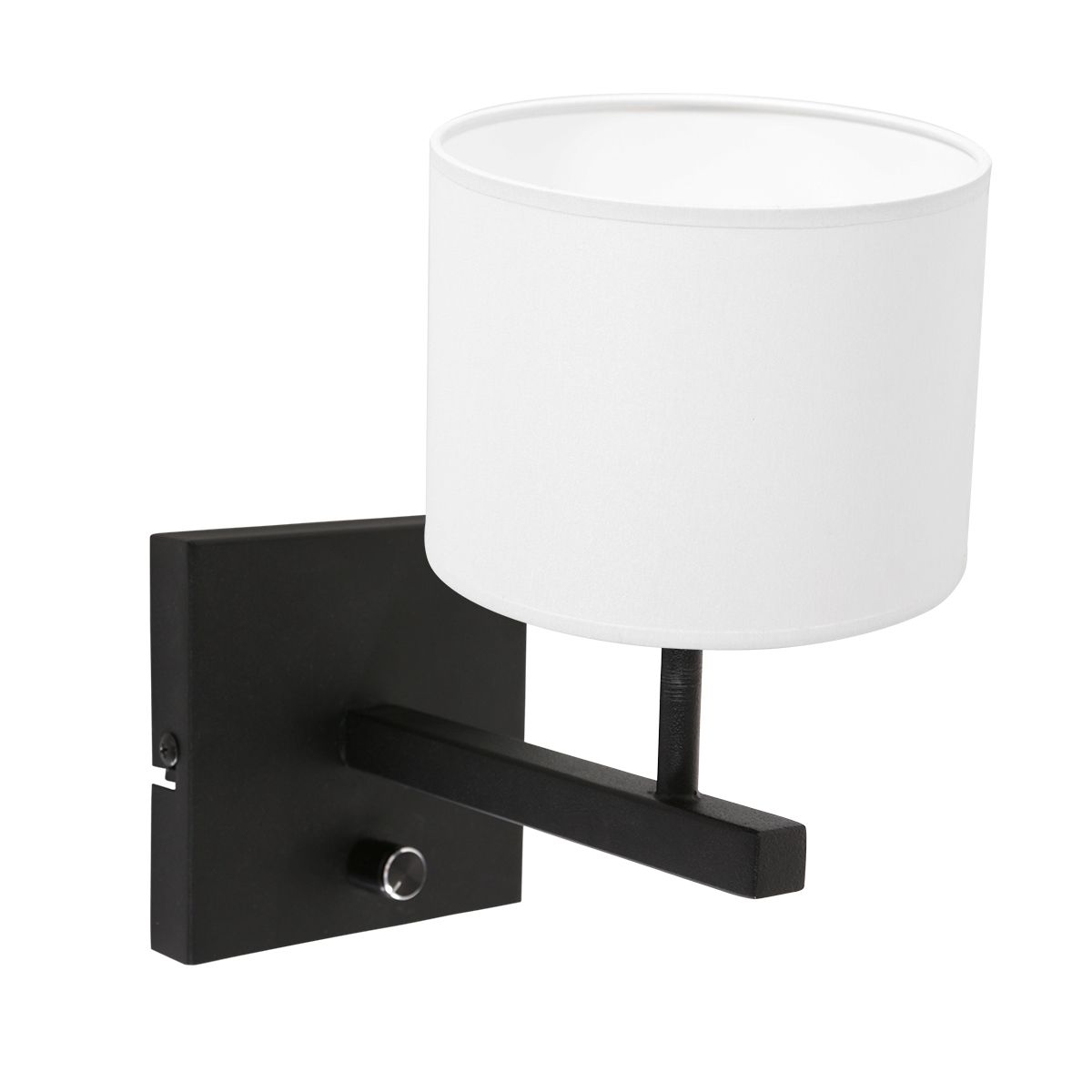 Lampe de table noire abat-jour blanc Steinhauer Stang – Image 2