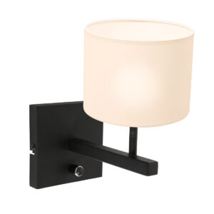 lampe-de-table-noire-abat-jour-blanc-steinhauer-stang-8171zw