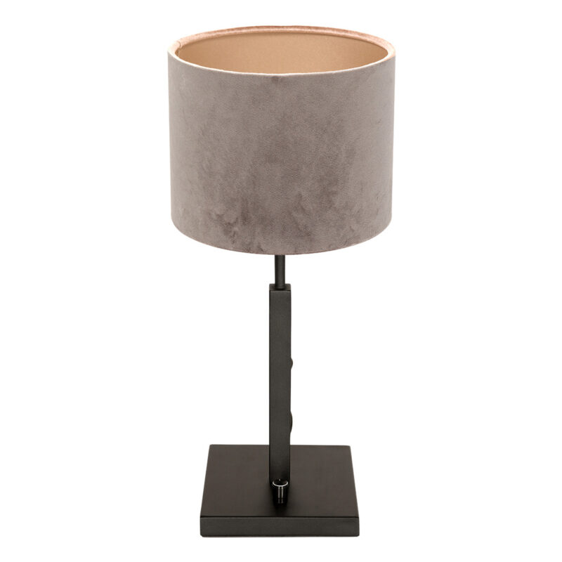 lampe-de-table-noire-abat-jour-gris-steinhauer-stang-8163zw