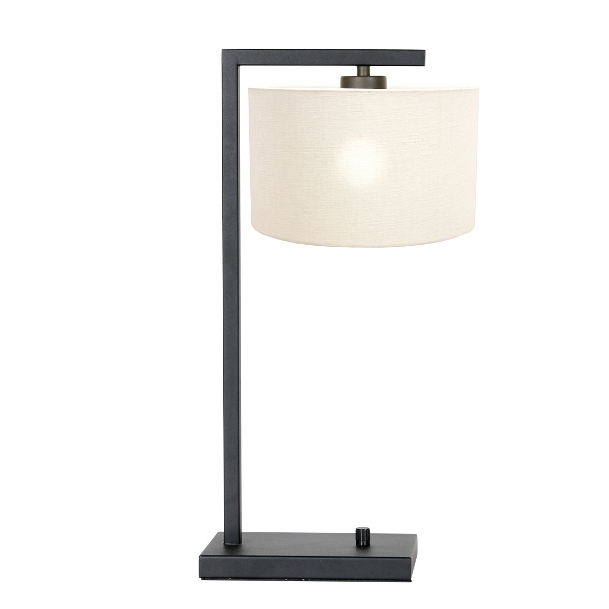 Lampe de table noire avec abat-jour crème Steinhauer Stang – Image 2