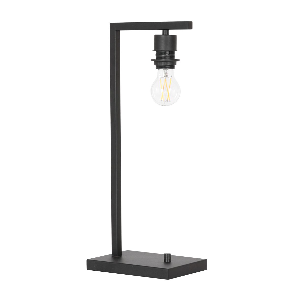 Lampe de table noire avec abat-jour crème Steinhauer Stang – Image 3