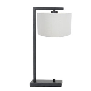 lampe-de-table-noire-avec-abat-jour-creme-steinhauer-stang-7120zw