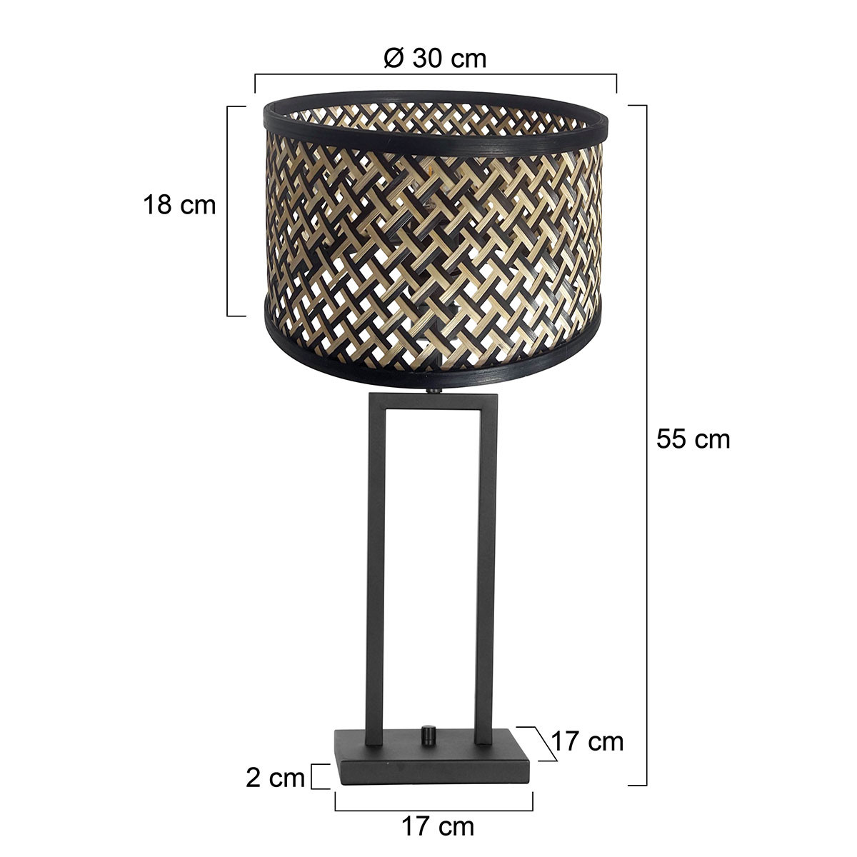 Lampe de Table Noire avec Motif Géométrique Steinhauer Stang naturel et noir – Image 7