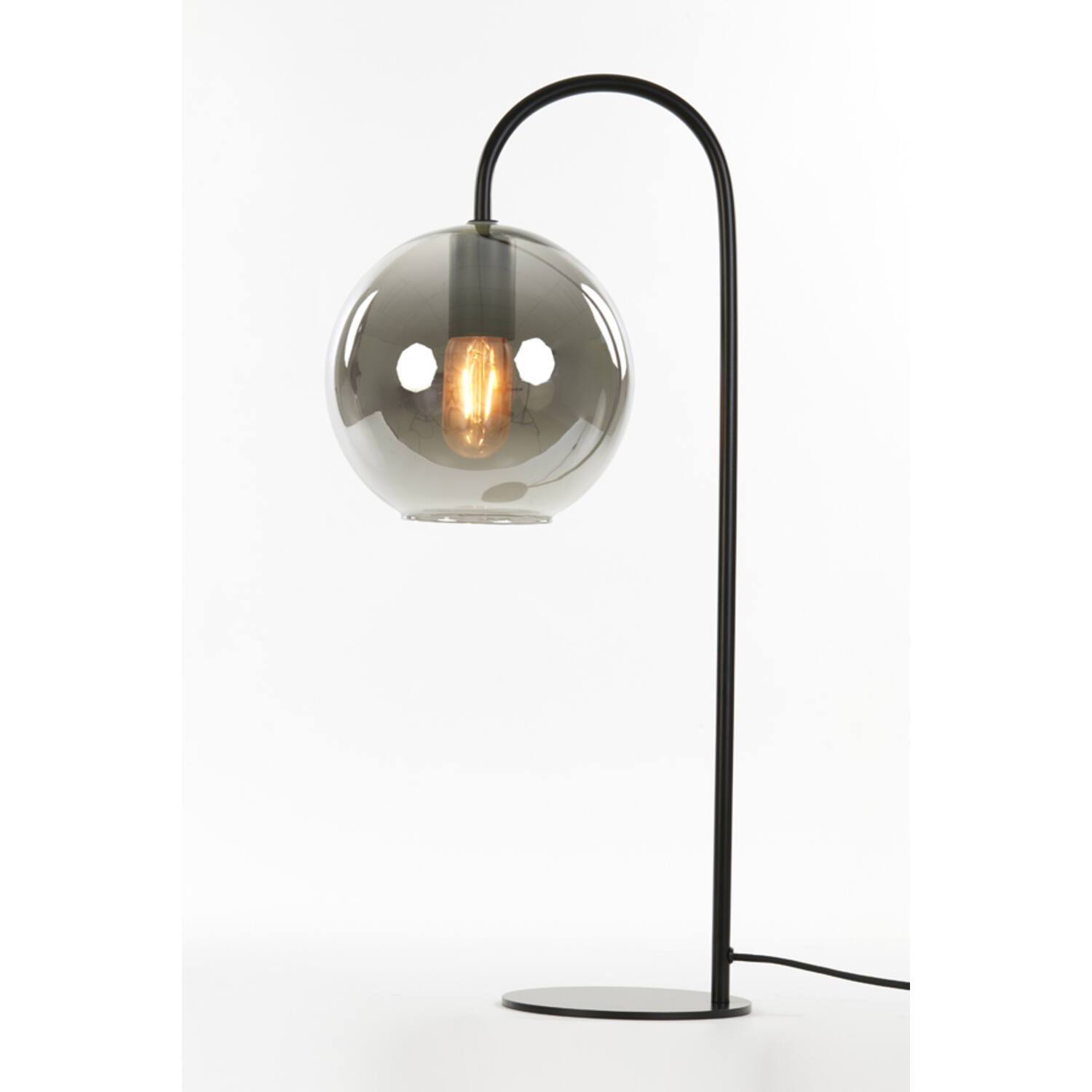 Lampe de table noire moderne à globe en verre Light & Living Subar – Image 8