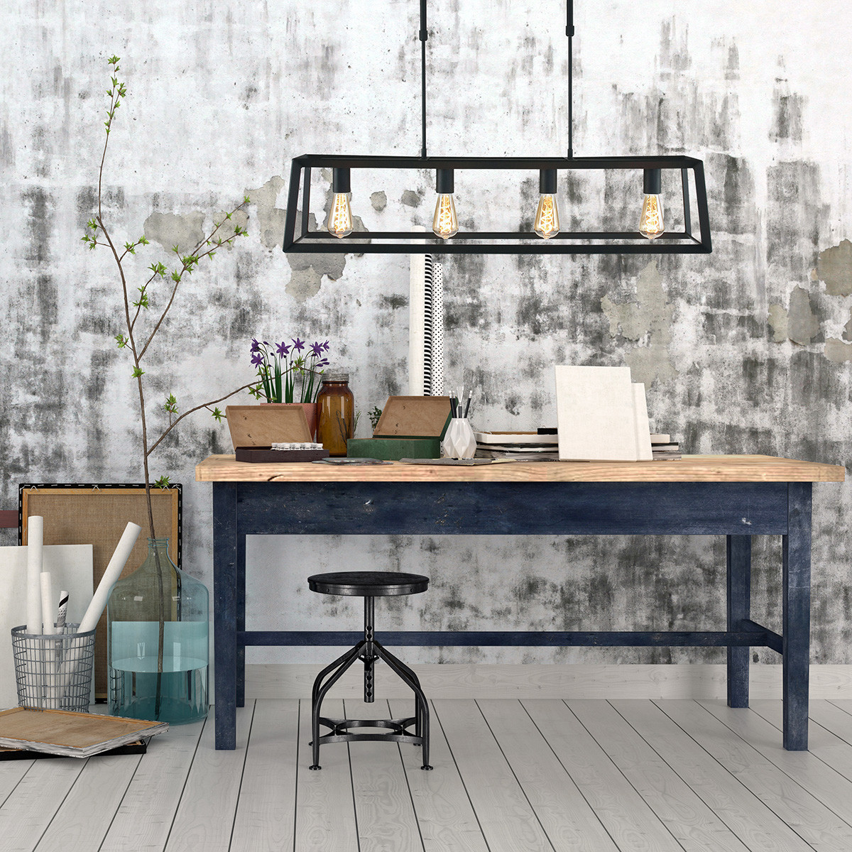 lampe-de-table-noire-suspendue-rectangulaire-mexlite-buckley-1705zw