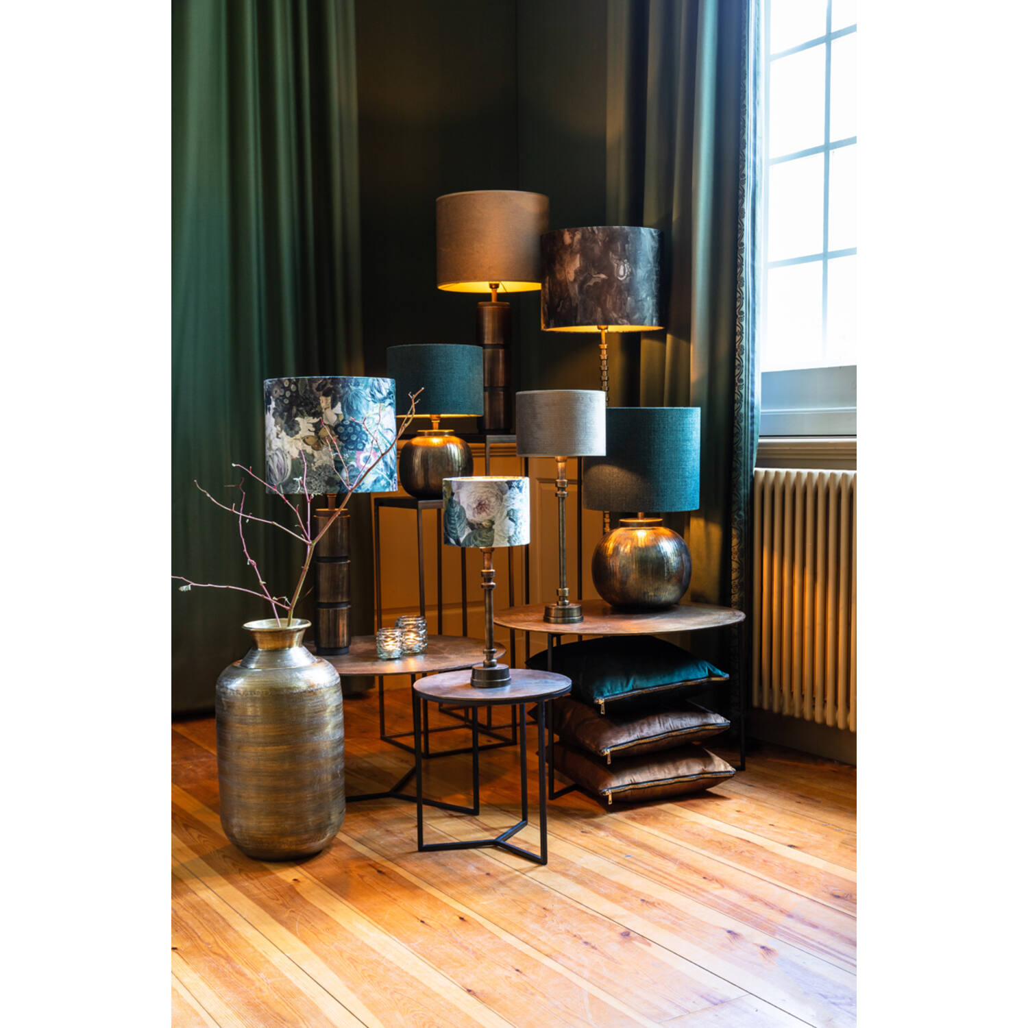 Lampe de table orientale dorée bombée Light & Living Bolcho – Image 3