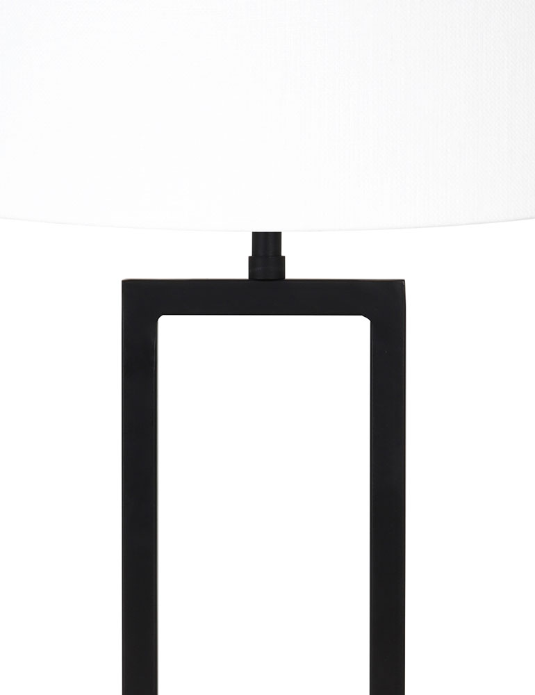 Lampe de table rectangulaire abat-jour blanc Light & Living Shiva noir – Image 2