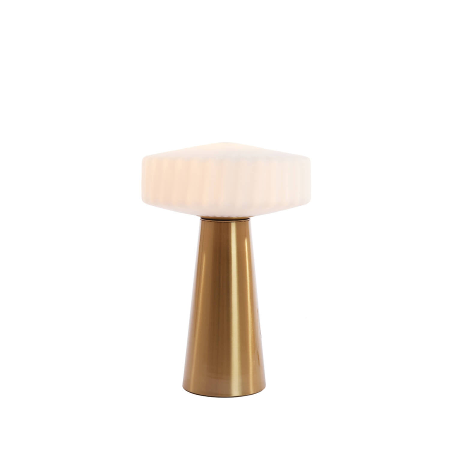 Lampe de table rétro dorée avec globe en verre dépoli Light & Living Pleat – Image 7