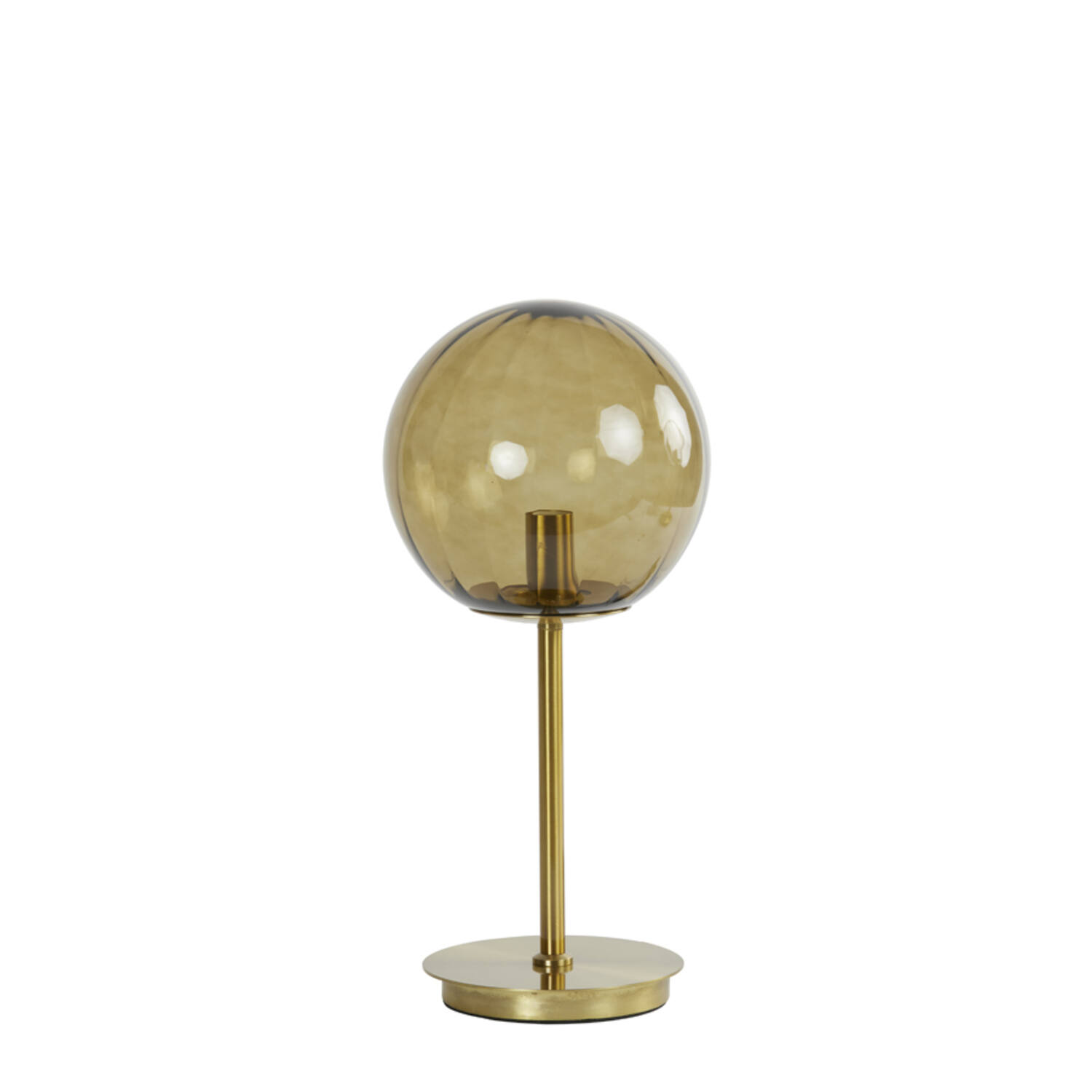 Lampe de table rétro dorée avec globe en verre fumé Light & Living Magdala – Image 2
