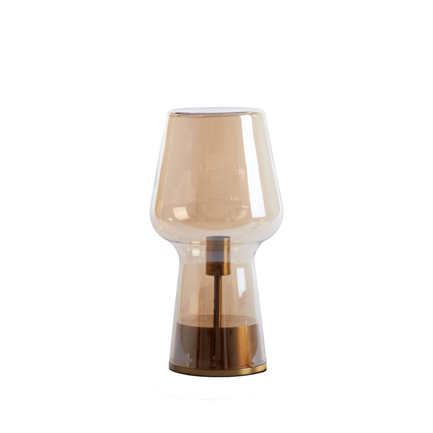 Lampe de table rétro dorée en verre fumé Light & Living Tonga – Image 2