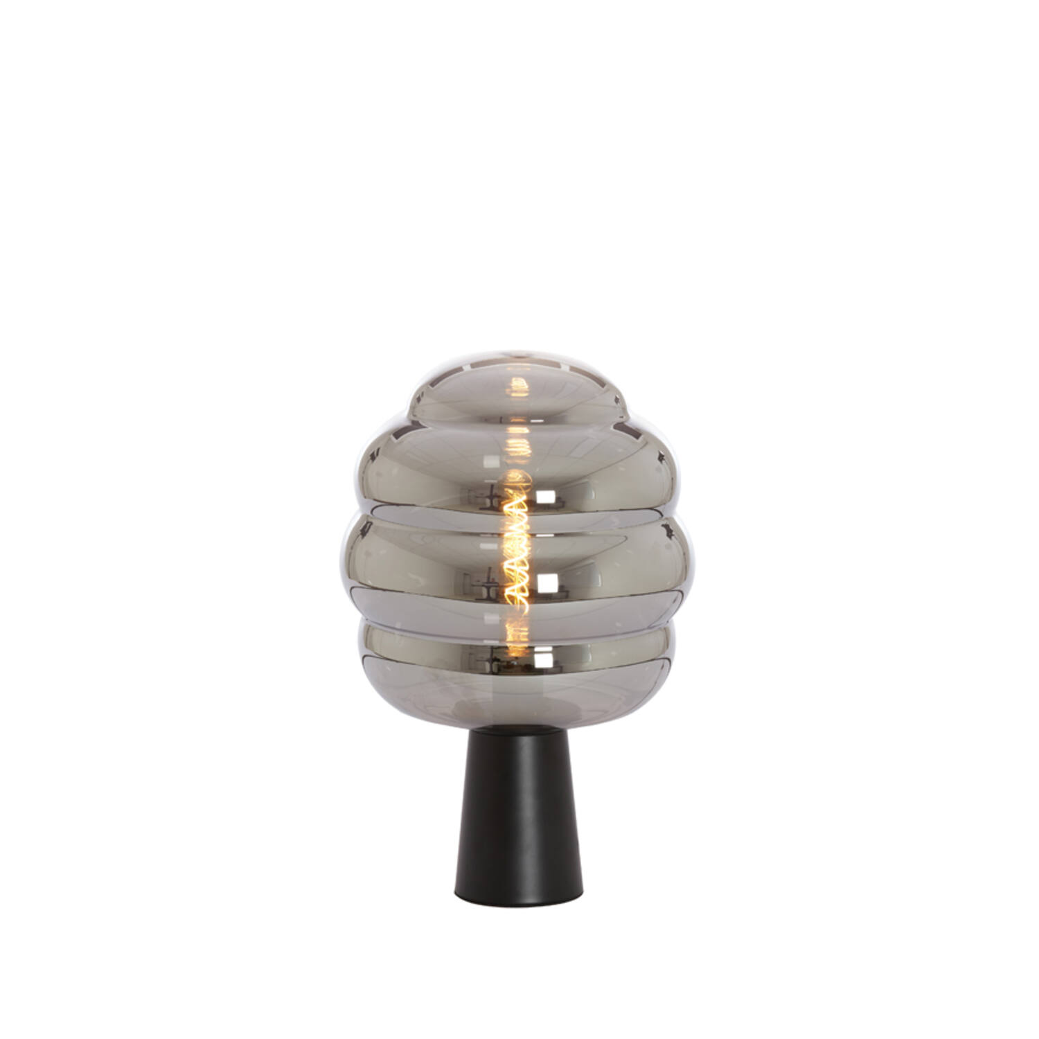 Lampe de table rétro en verre fumé noir Light & Living Misty – Image 6