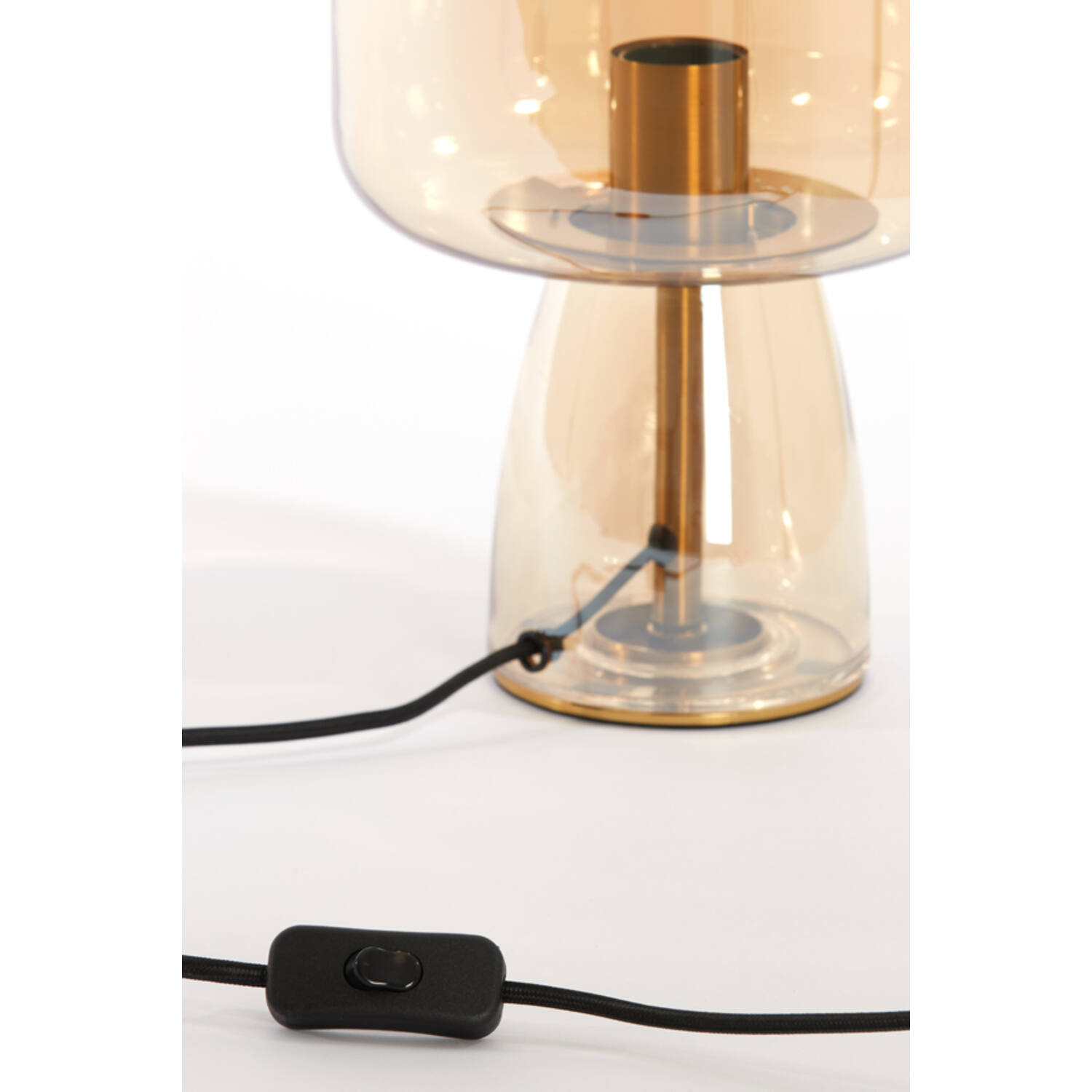 Lampe de table rétro marron en verre fumé Light & Living Lotta – Image 3