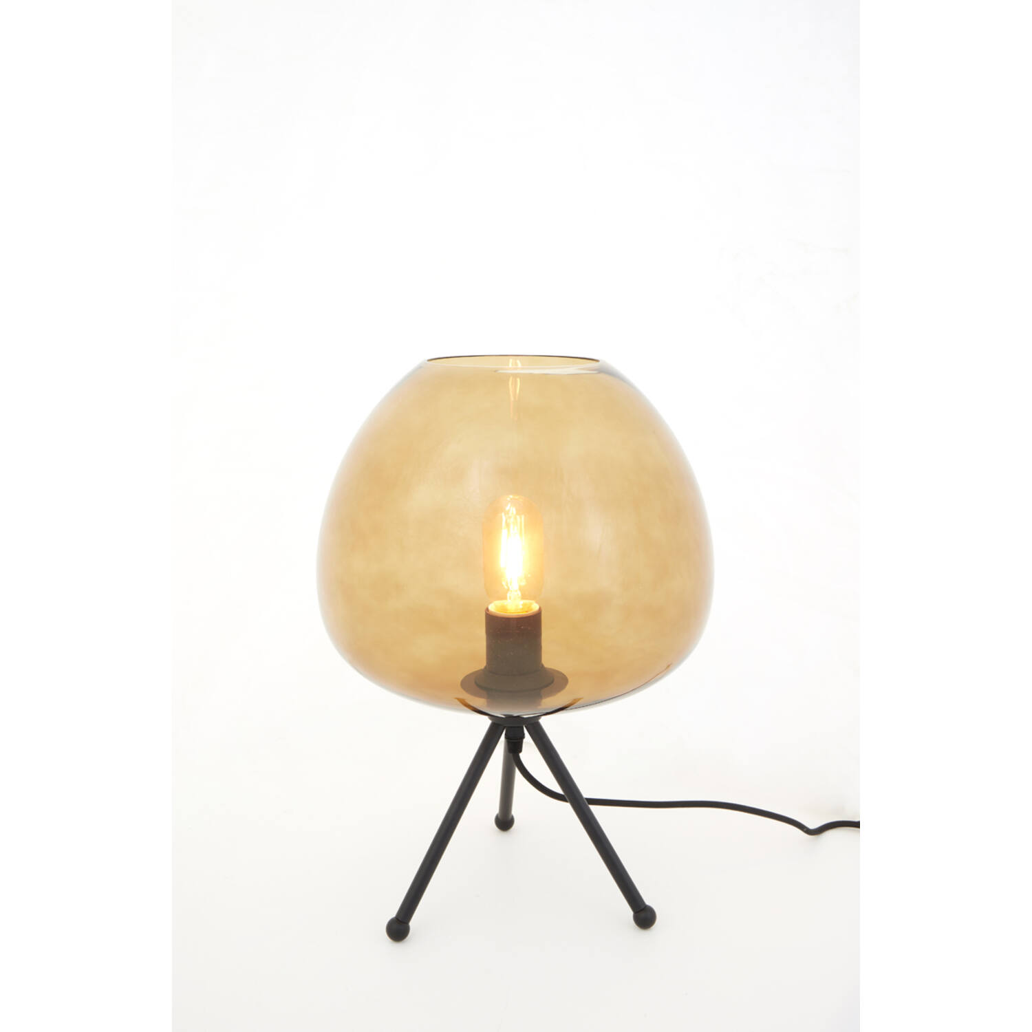 Lampe de table rétro noire avec dorure Light & Living Mayson – Image 3