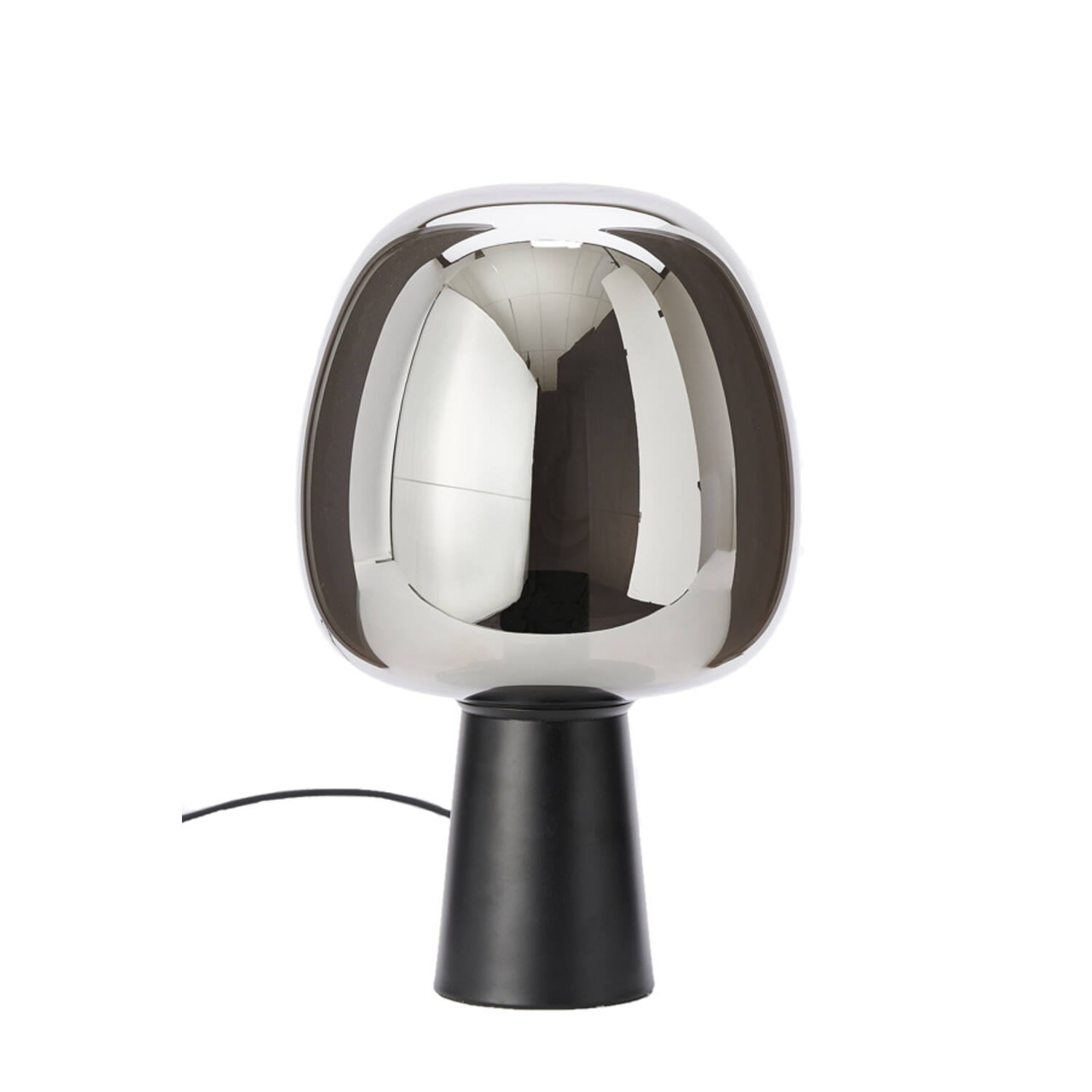 Lampe de table rétro noire avec globe en verre fumé Light & Living Maysony – Image 2
