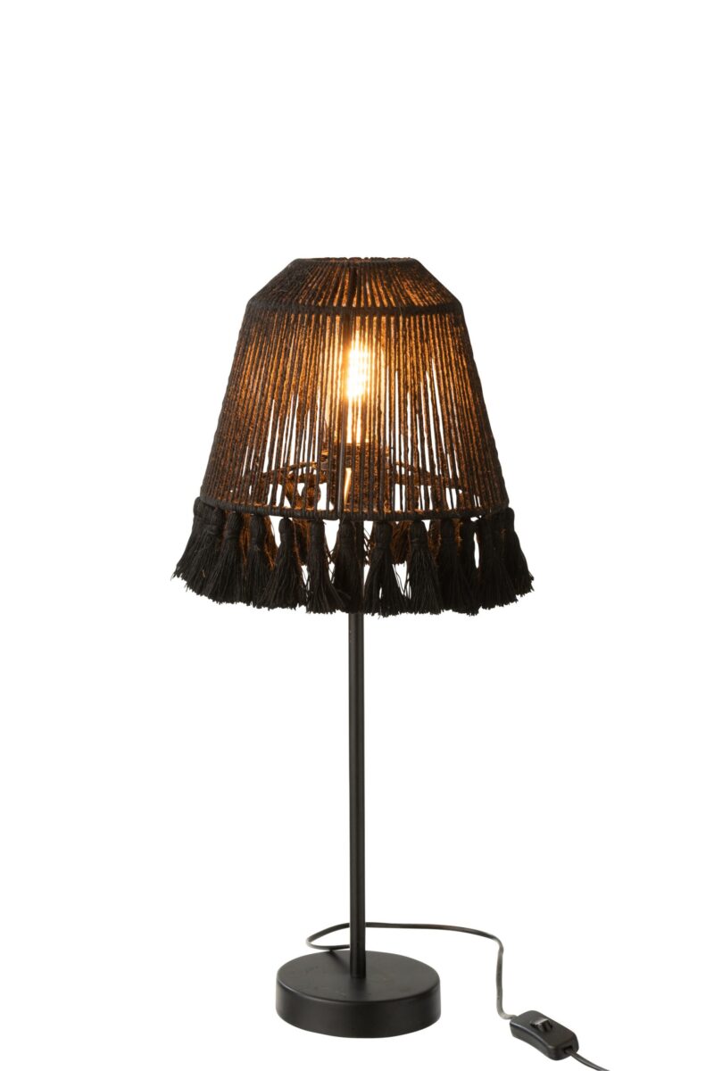 lampe-de-table-retro-noire-avec-pompons-jolipa-mila-30965-4