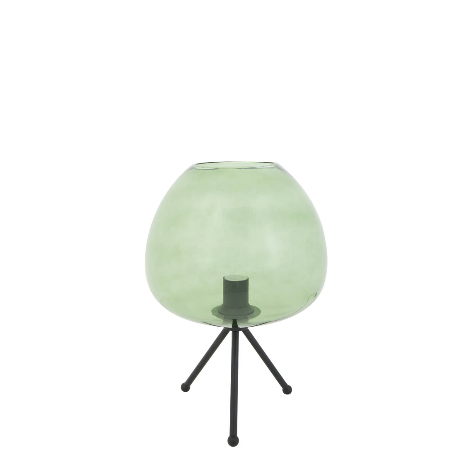 Lampe de table rétro noire avec verre fumé vert Light & Living Mayson – Image 2