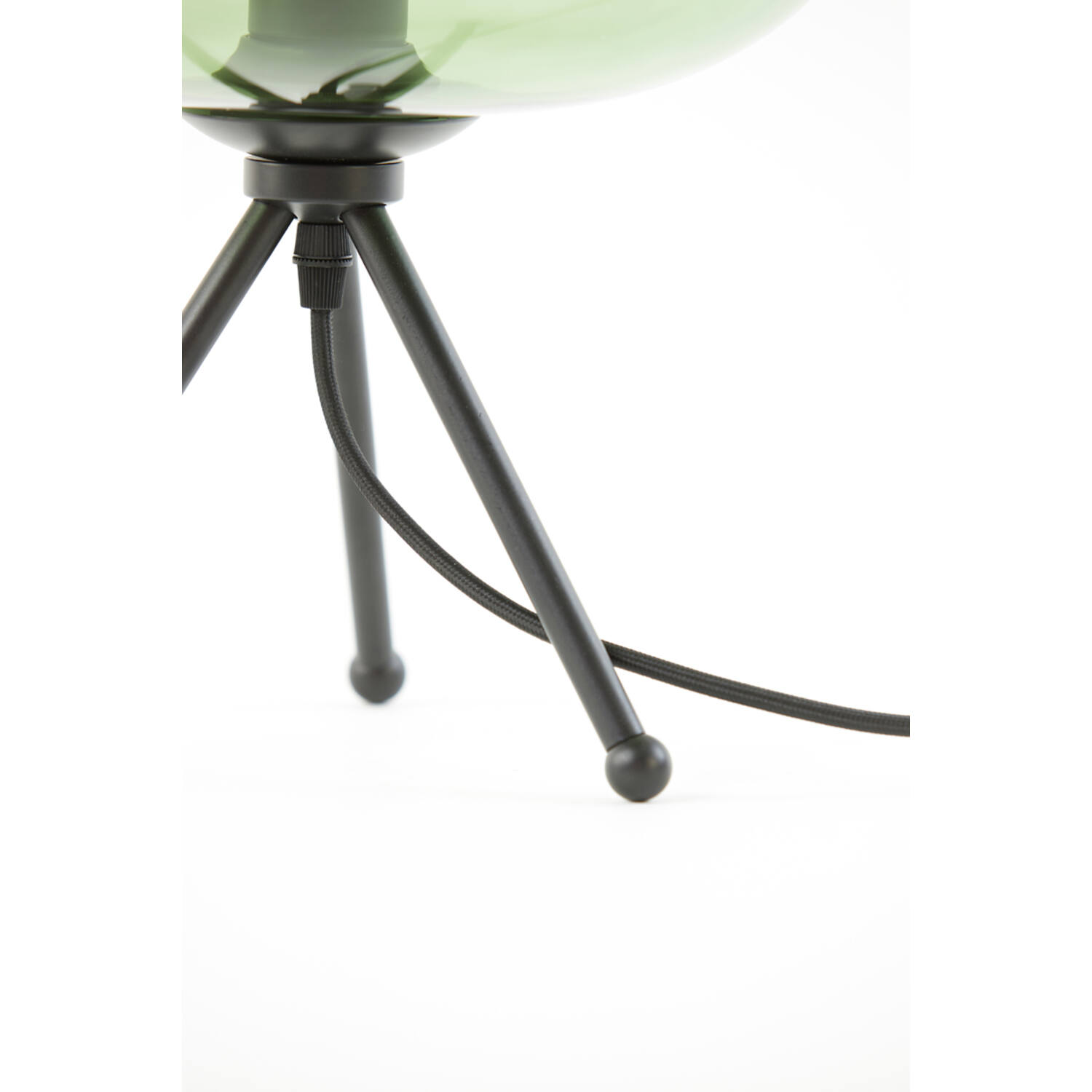 Lampe de table rétro noire avec verre fumé vert Light & Living Mayson – Image 9