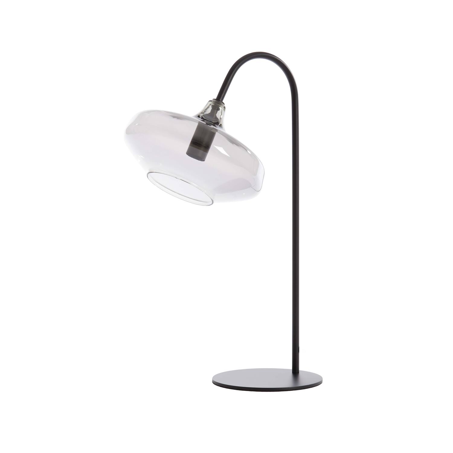 Lampe de table rétro noire en verre fumé blanc Light & Living Solna – Image 2