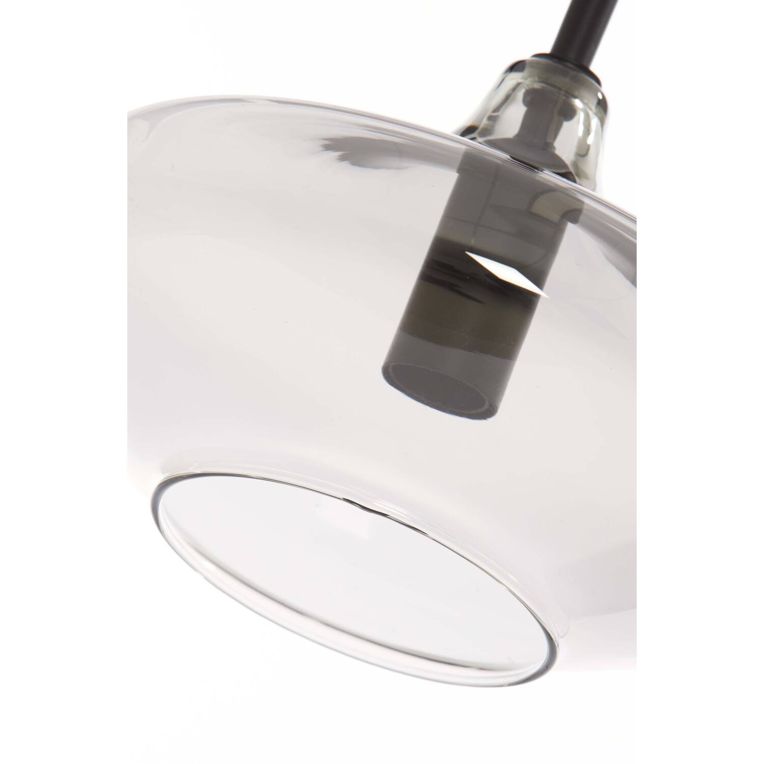 Lampe de table rétro noire en verre fumé blanc Light & Living Solna – Image 4