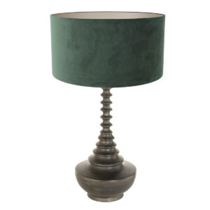 lampe-de-table-retro-verte-pied-noir-steinhauer-bois-noirantique-et-vert-3762zw