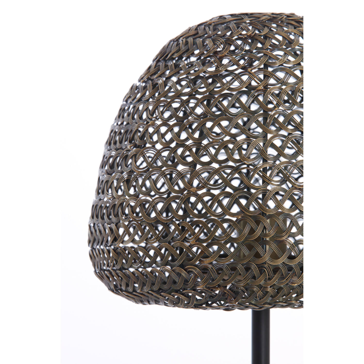 Lampe de table rustique noire avec tressage doré Light & Living Finou – Image 3