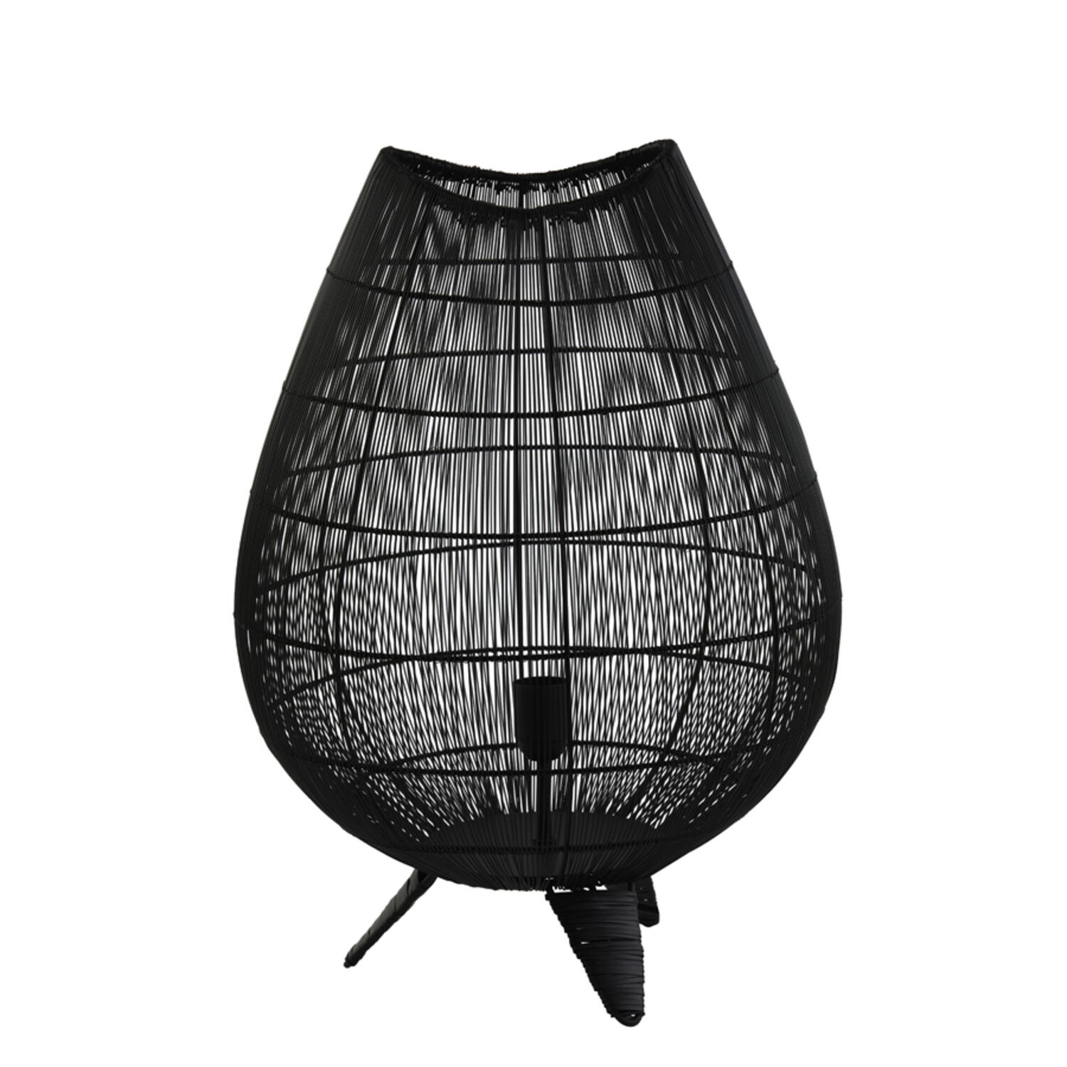Lampe de table rustique noire en forme de panier Light & Living Yumi – Image 2
