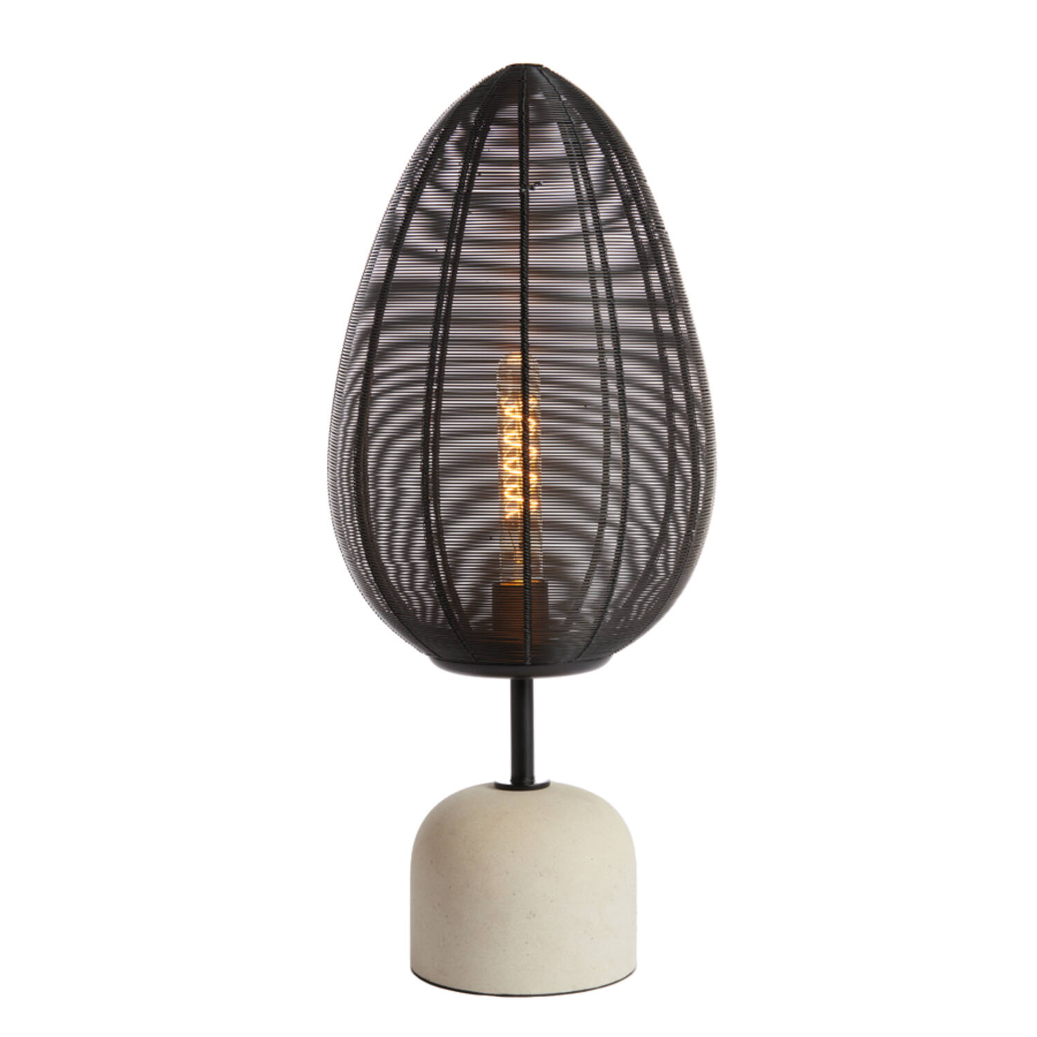 Lampe de table rustique noire et beige Light & Living Joley – Image 6