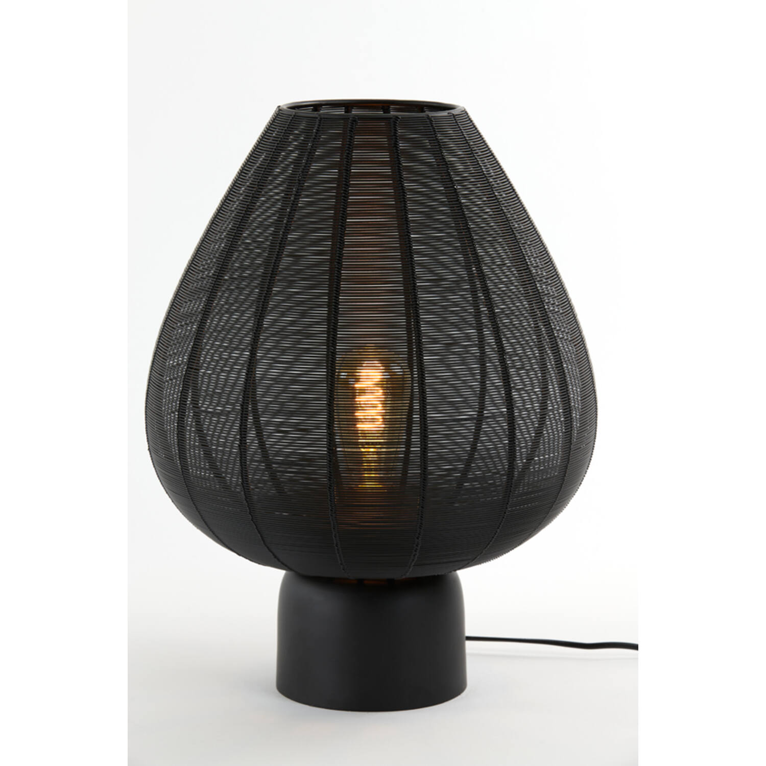 Lampe de table rustique noire ronde Light & Living Suneko – Image 7