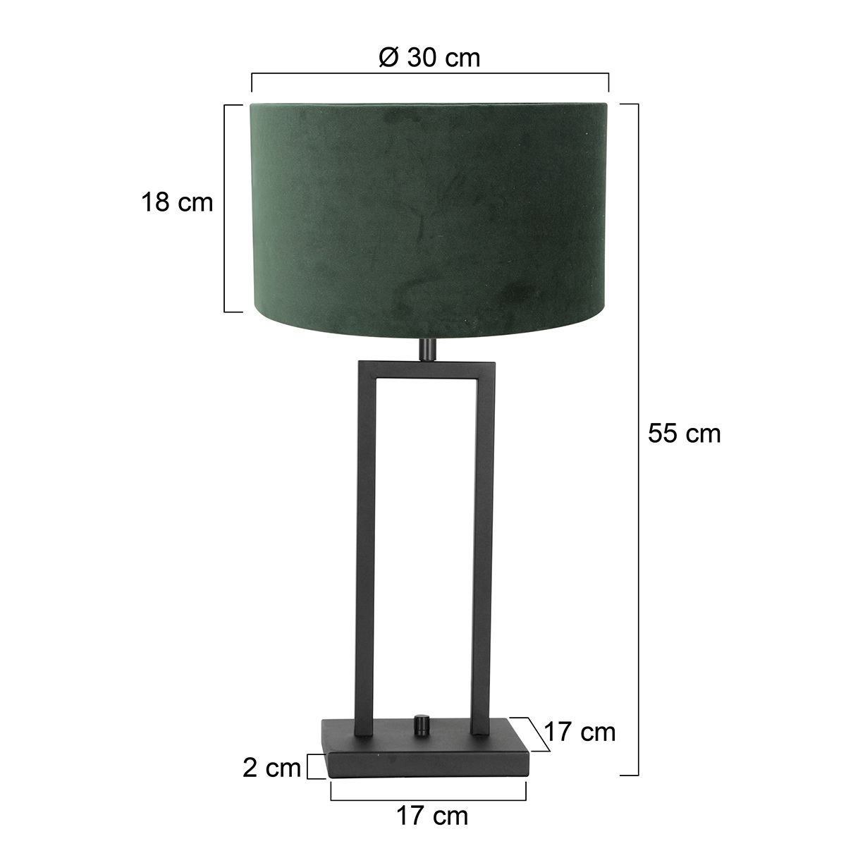 Lampe de table verte socle noir Steinhauer Stang – Image 6
