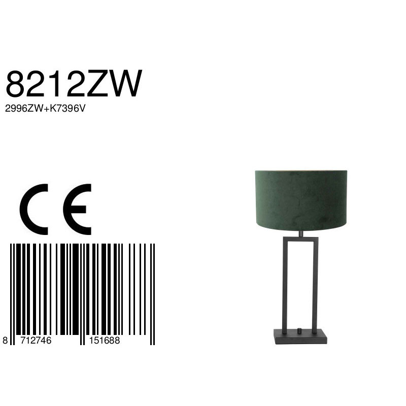 Lampe de table verte socle noir Steinhauer Stang – Image 7