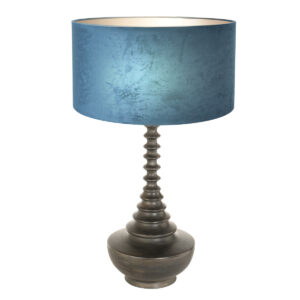 lampe-de-table-vintage-noire-avec-abat-jour-bleu-steinhauer-bois-noirantique-et-bleu-3763zw-2