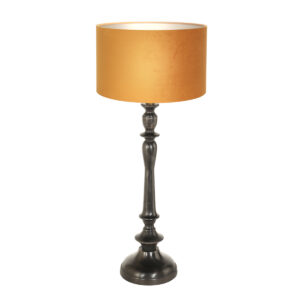 lampe-de-table-vintage-orange-pied-noir-steinhauer-bois-noirantique-et-or-3768zw-2
