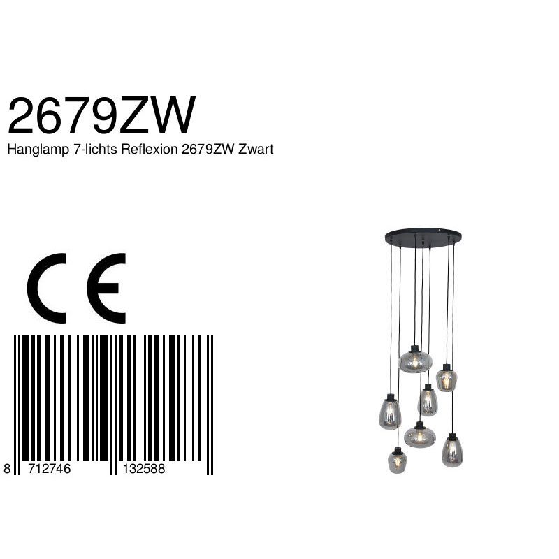 Lampe en verre fumé Steinhauer Reflexion noir – Image 7