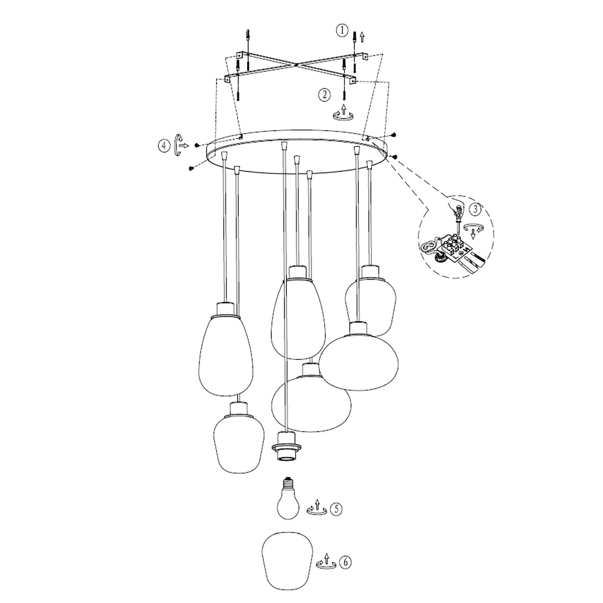 Lampe en verre fumé Steinhauer Reflexion noir – Image 8