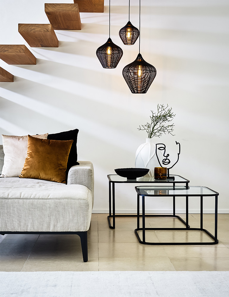 Lampe fil avec effets lumineux d'ambiance Light & Living Alvaro noir – Image 3