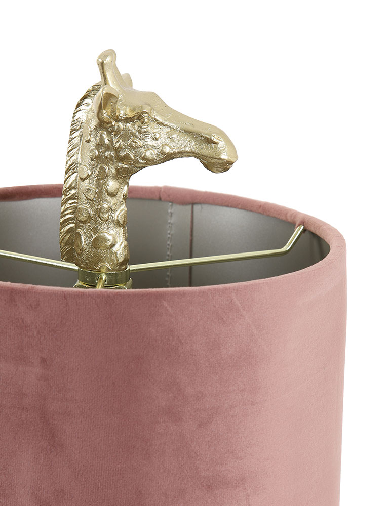 Lampe girafe dorée avec abat-jour Giraffe Light & Living or et rose – Image 6