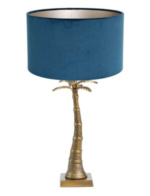 lampe-palmier-bronze-light-et-living-palmtree-abat-jour-bleu-3635br