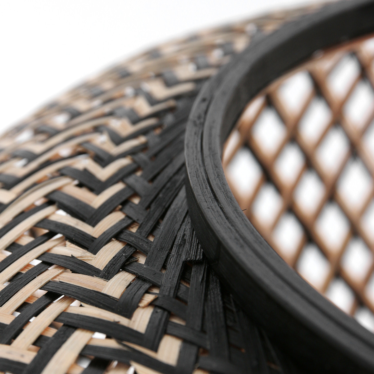 Lampe ronde avec abat-jour tressé Steinhauer Sparkled light hêtre et noir – Image 14