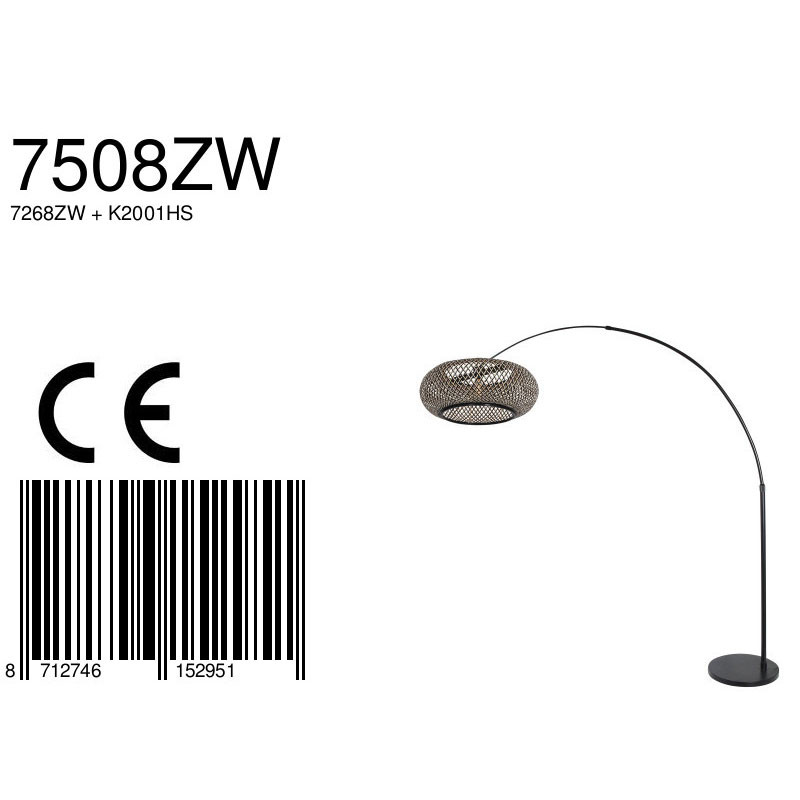 Lampe ronde avec abat-jour tressé Steinhauer Sparkled light hêtre et noir – Image 8