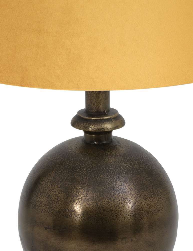 Lampe sphère abat-jour ocre Light & Living Kalym bronze – Image 2