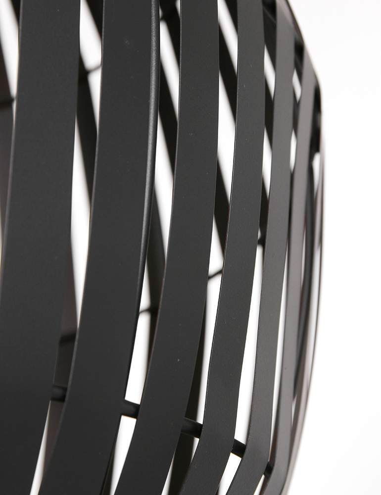 Lampe sur pied avec abat-jour panier Kyomi Light & Living noir – Image 4